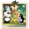 Dřevěná hračka Bino Puzzle Krtek a Panda s želvou