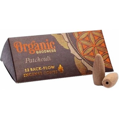 Organic Goodness Vonné kužely pro tekoucí dým Patchouli Backflow Cones 12 ks – Zbozi.Blesk.cz