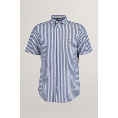 Gant košile cotton linen stripe SS modrá – Zbozi.Blesk.cz