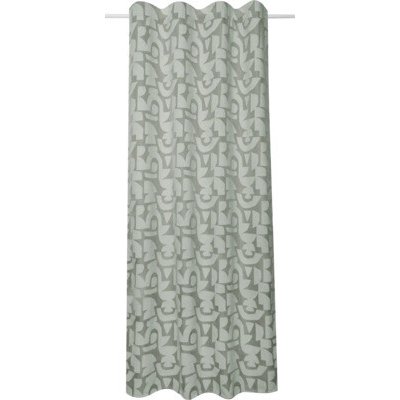 Závěs s řasící páskou Chenille s grafickým vzorem zelený 245 x 135 cm – Hledejceny.cz