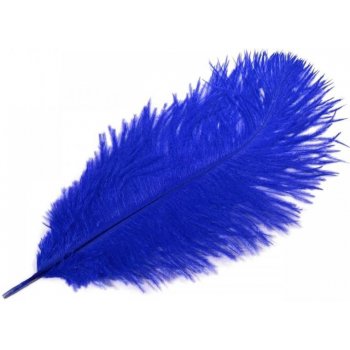Pštrosí peří 25 cm modré