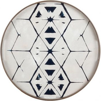 Ethnicraft Kulatý podnos Tray skleněný Tribal Hexagon Small 48cm