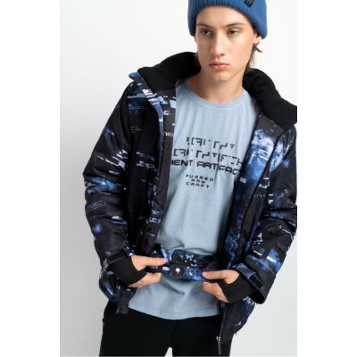 Reporter Young bunda s potiskem s fleecovou podšívkou a sněhovým pasem černá – Zboží Dáma