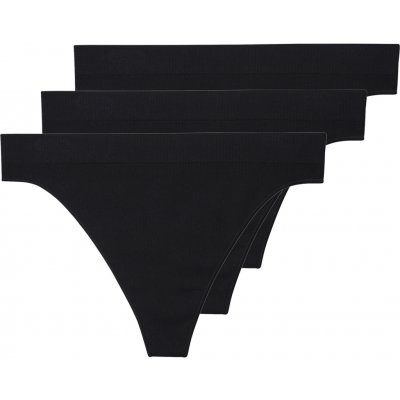esmara Dámské bezešvé kalhotky Tanga 3 kusy černá – Zboží Mobilmania