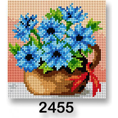 VTC Vyšívací předloha 70244 2455 květiny 11 modrá 15x15cm – HobbyKompas.cz