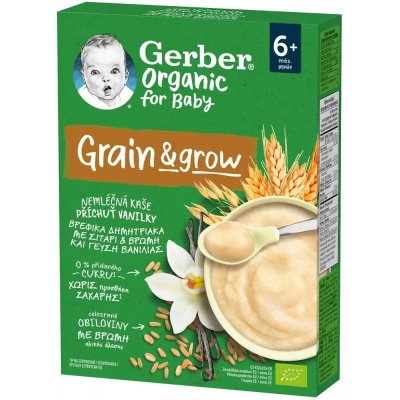 Gerber Organic for Baby Nemléčná kaše pšeničně-ovesná vanilka 200 g – Zboží Dáma