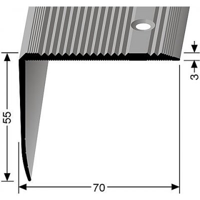 Küberit Schodový profil Stříbro F4 70x55mm – Zbozi.Blesk.cz