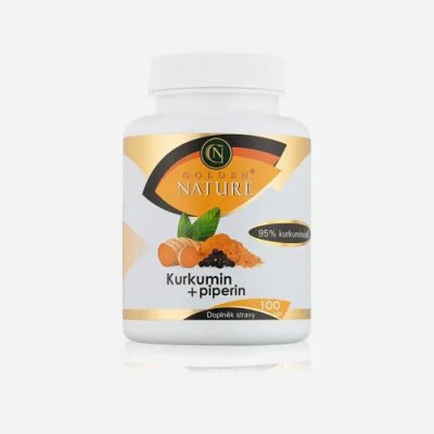 Golden Nature Kurkumin 95% + Piperin 100 kapslí 100 tablet 6 x 100 tablet – Hledejceny.cz
