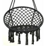 KIK KX7630 závěsné křeslo s třásněmi - černé – Zboží Dáma