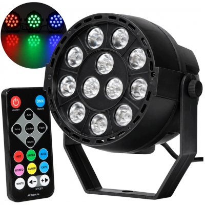 Aptel SCÉNNÍ SVĚTLO KOLOROFON LAMPA 12 LED STROBOSKOP NA VEČÍREK REŽIMY DMX – Hledejceny.cz