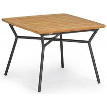 Weishaupl Jídelní stůl Denia, čtvercový 100 x 100 x 73 cm, rám lakovaný hliník metallic grey, deska teak