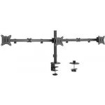 Držák 3 monitorů na stůl GEMBIRD MA-D3-01, naklápěcí, až do 27” a 7kg, černý – Zboží Mobilmania