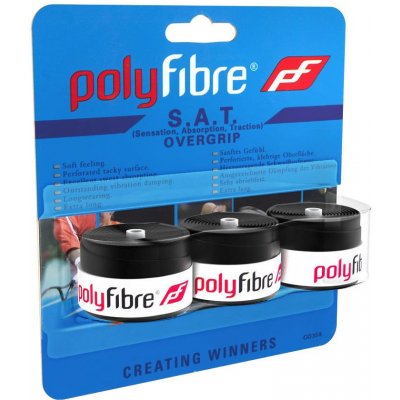 Polyfibre S.A.T. Overgrip 3P Černý – Zbozi.Blesk.cz