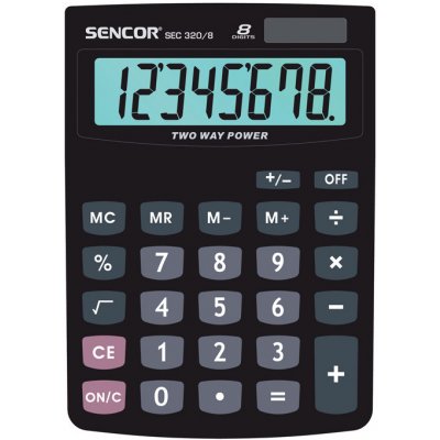 Sencor SEC 320 stolní kalkulačka displej 8 míst, 463320 – Zboží Mobilmania