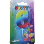 Wiky Párty svíčka číslo 6 Duha – Zboží Dáma