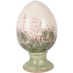 Clayre & Eef Béžové antik keramické vajíčko s květy Rustic Flower L - Ø 15*24 cm – Hledejceny.cz