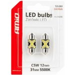 LED žiarovky CANBUS 12SMD Festoon C5W 2016 31mm White 12/24V AMiO-04235 – Hledejceny.cz