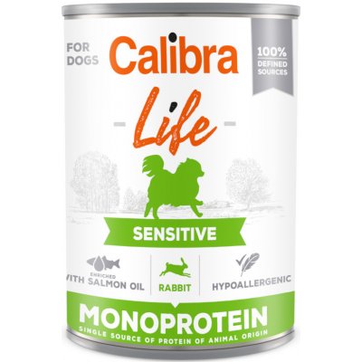 Calibra Dog Life Adult Sensitive Rabbit 6x 400 g, monoprotein konzerva