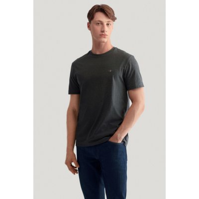 Gant tričko REG Shield SS t-shirt šedá – Zboží Dáma