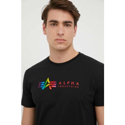 Alpha Industries bavlněné tričko s potiskem 118502M.686 černá