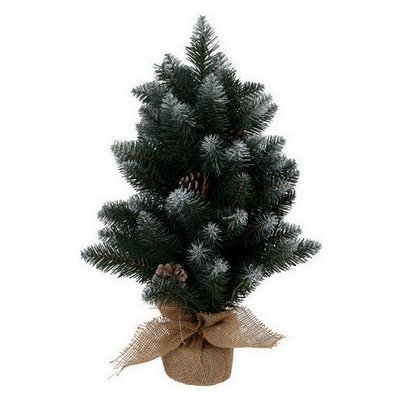 M.A.T. Group Stromek vánoční v květníku 60cm PVC barva: zelená s bílými koncovkami 386898 – Zboží Dáma