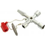 GEKO Univerzální klíč na řetízku pro technické skříně, 4 druhy klíčů + bit, G10049 – HobbyKompas.cz