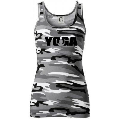 Yoga nápis Dámské Maskáčové tílko Šedý maskáč – Zboží Mobilmania