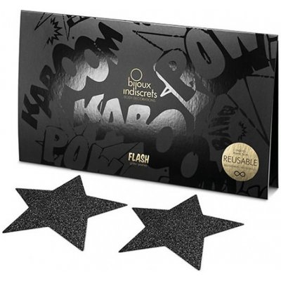 Bijoux Indiscrets Nálepky na bradavky FLASH STAR černé – Zboží Dáma