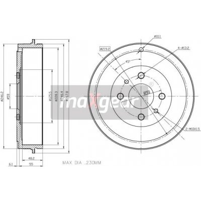 Brzdový buben FIAT zadní DOBLO MAREA 480078 MAXGEAR