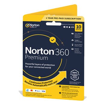 Norton 360 PREMIUM 75GB + VPN 1 lic. 10 lic. 12 mes. (21405799)