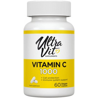 VPLAB nutrition Vitamin C 1000 + sušený extrakt ze šípků, 60 veganských kapslí – Hledejceny.cz
