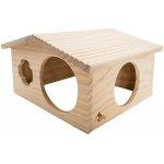 PetBuddy domeček s rampou přírodní 42 x 15 x 14 cm borové dřevo – Sleviste.cz