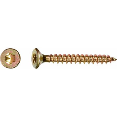 Uni vrut se zápustnou hlavou TX8 plný závit žlutě pozink. 2,5 x 16 mm, 80 ks – Hledejceny.cz