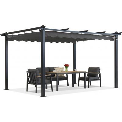 Garden Point pergola Barbados 3x3 m Terasová antracitová – Zboží Mobilmania