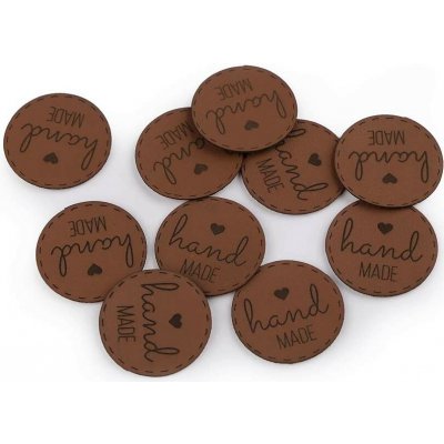 Pro Háčkování Hand Made cedulka z eko kůže hnědá – Sleviste.cz