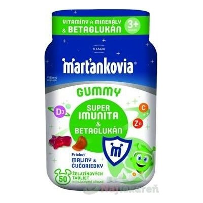 Stada Marťánci Gummy Super Imunita & Betaglukan malina a borůvka 50 bonbónů – Hledejceny.cz