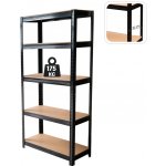 Tvujregal Kovový Economy 180 x 90 x 30 cm 5 polic lakovaný černý – Sleviste.cz