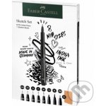 Faber-Castell Popisovače a skicář Pitt Artist Pen sada 8+1 ks různé hroty černý 267102 – Hledejceny.cz