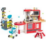 Smoby Set kuchyňka rostoucí s tekoucí vodou a mikrovlnkou Tefal Evolutive a obchod s potravinami Market s elektronickou pokladnou a skenerem – Zboží Dáma