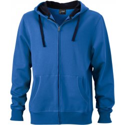 James & Nicholson Mikina JN 595 s kapucí na zip těžká COT-020595i9001 Cobalt/navy