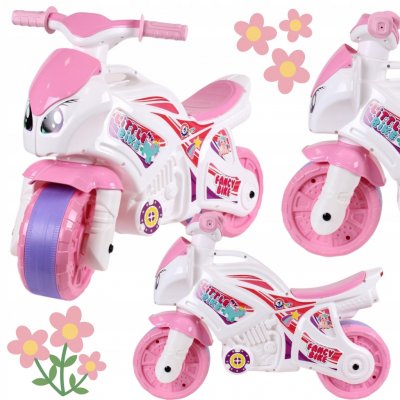 Teddies motorka růžovo-bílá plast 35x53x74cm – Sleviste.cz