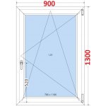 SMART Plastové okno 90x130, Otevíravé a sklopné – HobbyKompas.cz