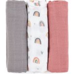 PETITE&MARS bambusová mušelínová Moussy Rose Rainbows 68 x 68 cm 3 ks – Hledejceny.cz
