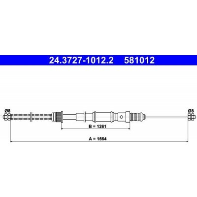 Tažné lanko, parkovací brzda ATE 24.3727-1012.2