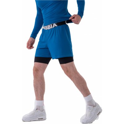 Nebbia Dvouvrstvé šortky s kapsami na mobil 318 modrá – Zboží Dáma