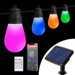 Garden of Eden Solární světelný řetěz s 15 RGBIC LED žárovkami, 6,5 m, Bluetooth – Hledejceny.cz