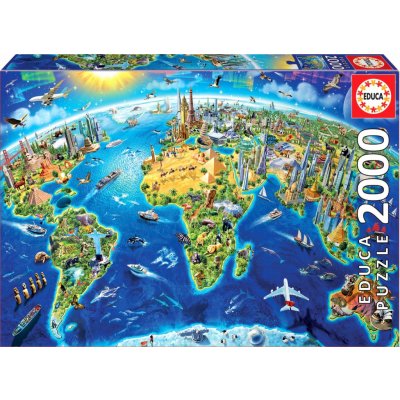 Educa Genuine World Landmarks Globe 2000 dílků