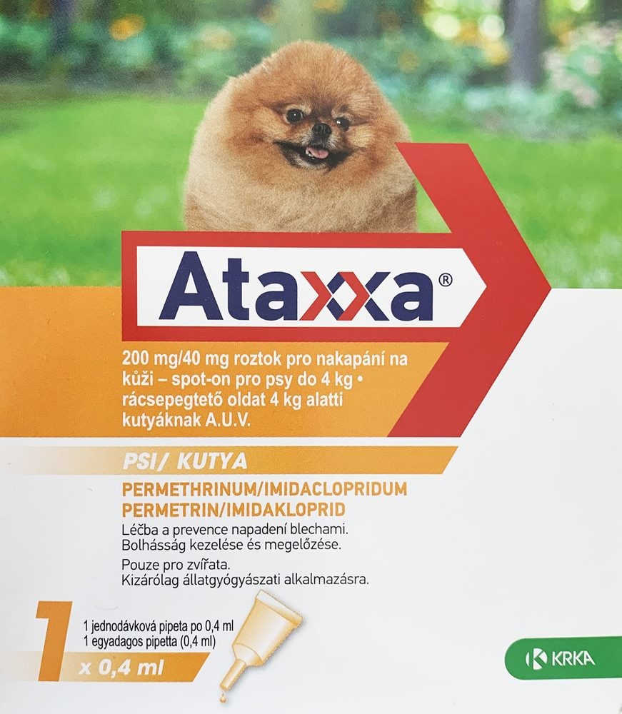 Ataxxa Spot-on pro psy do 4 kg S 200 / 40 mg 1 x 0,4 ml