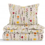 MKLuzkoviny.cz bavlna povlečení Renforcé Rozkvetlá louka přírodní 140x200 70x90 – Zboží Dáma