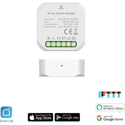 IQTECH iQtech SmartLife SB21, Dvojté mini WiFi relé, 2x 5A – Zboží Mobilmania